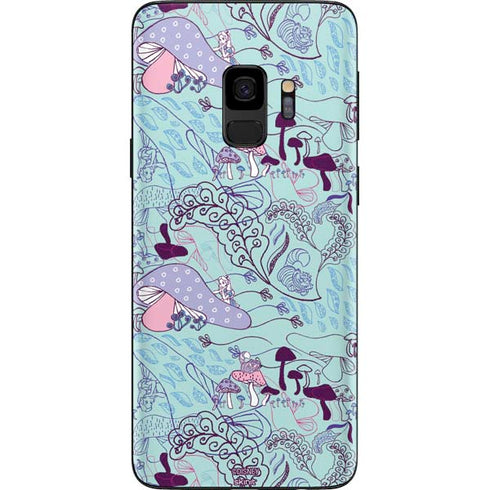 Disney Alice in Wonderland (animated) Mushrooms Print Pattern Galaxy S9 Skin